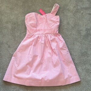 Lily Pulitzer pink and white striped party dress size 4